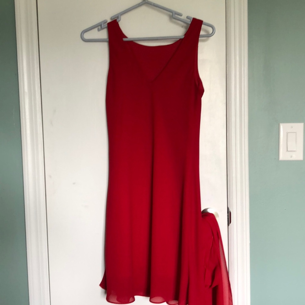 Red dress w shawl / or use as a belt
